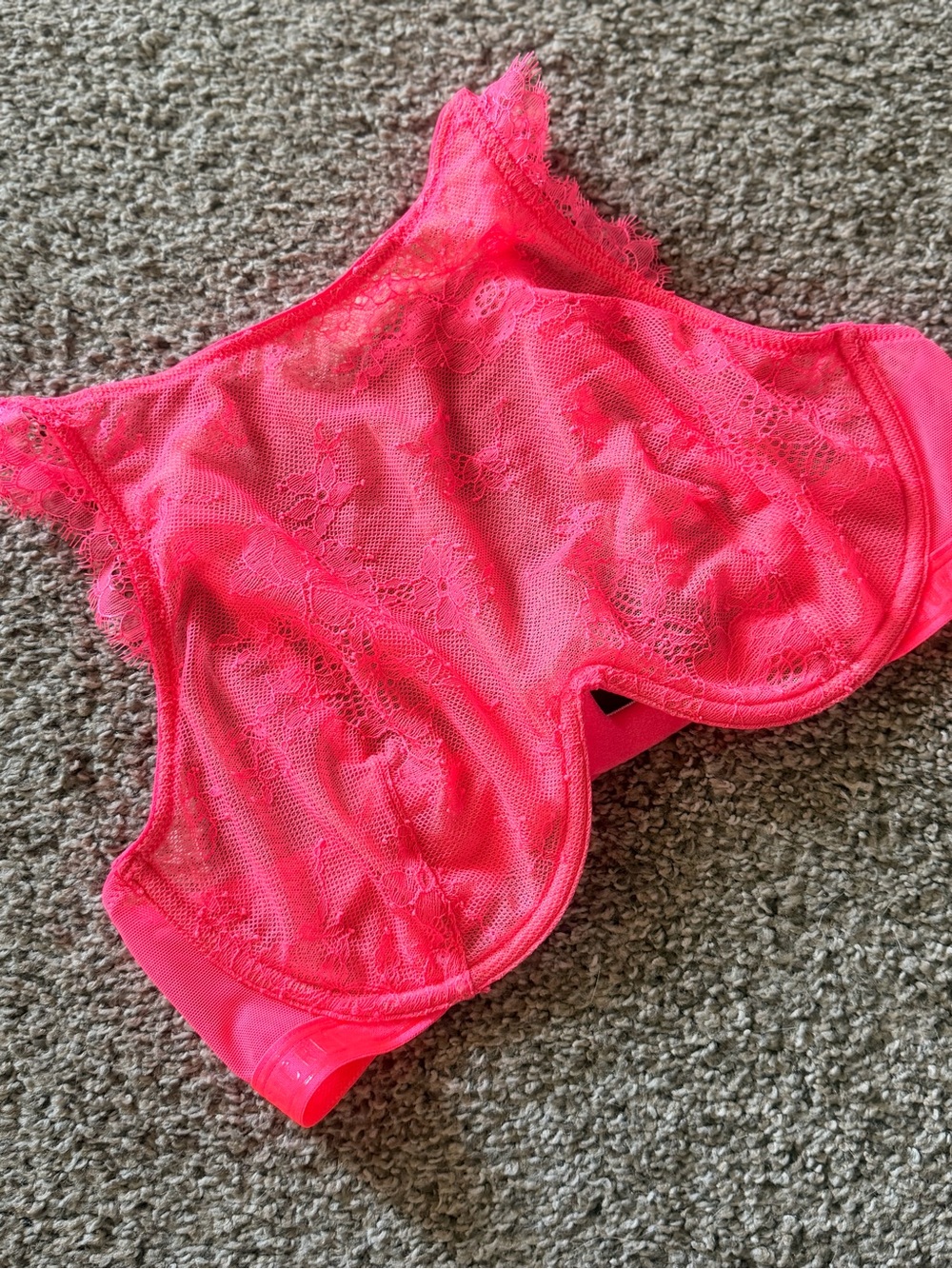 Victoria's Secret Lace Underwire Bralette in Neon Pink